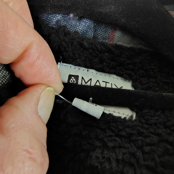 Matix Sherpa Lined Navy Shacket Shirt Jacket Snap Button Outdoors‎ M Gorpcore - Picture 7 of 11